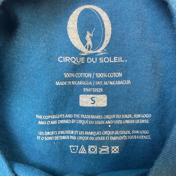 Y2K Cirque du Soleil O T-Shirt Womens Small Teal Glitter Souvenir Bellagio Vegas - Picture 3 of 9